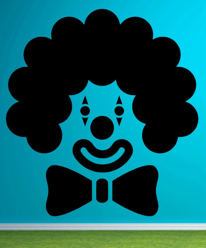 46373 Clown-Karneval Wandtattoo tuerkise Wand-Kunstrasen Mein-Motiv-de